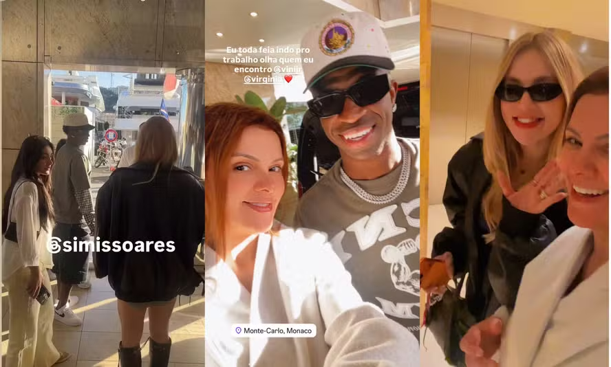 Fã flagra Virginia e Vini Jr. durante passeio em Mônaco