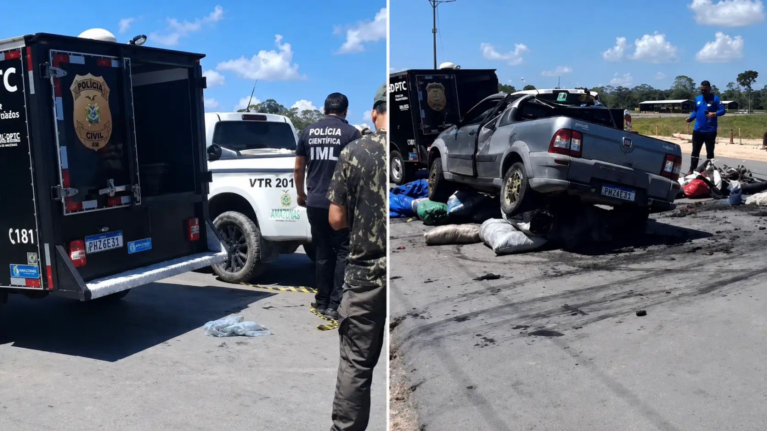 Motociclista morre após bater contra picape na AM-010; veja o vídeo