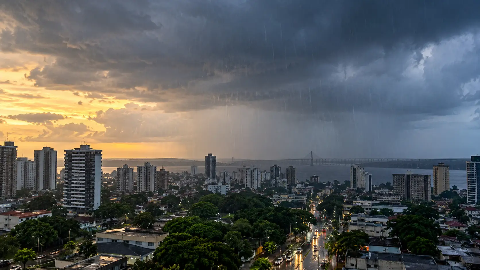 Manaus começa o dia com sol, mas chuva forte pode chegar à tarde nesta segunda